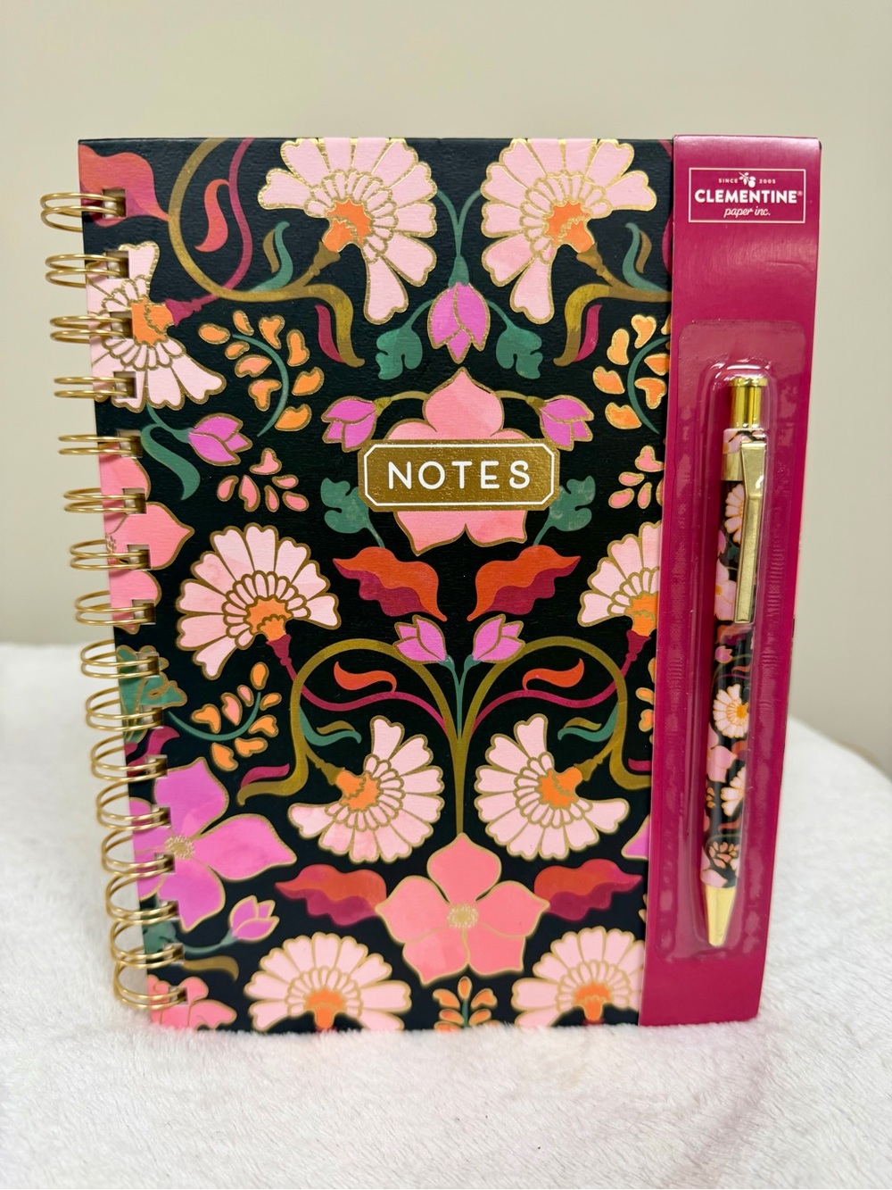 Clementine Floral Notebook with Pen